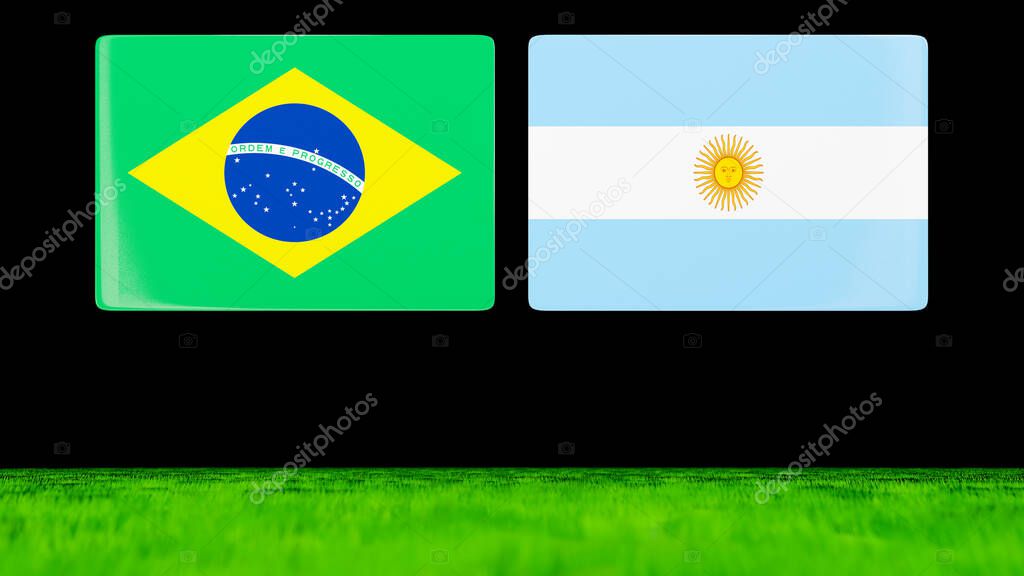 Stade et drapeaux illustrant l’international